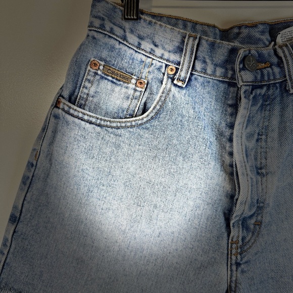 Calvin Klein Shorts VTG 90s Light Blue Wash Classic Fit Button Fly Made USA 7 - Picture 12 of 12